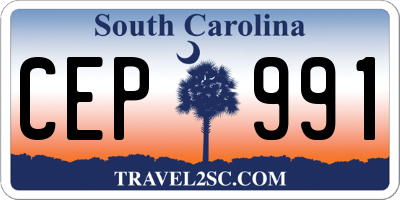 SC license plate CEP991