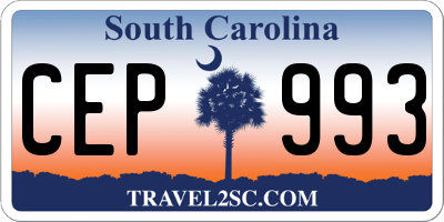 SC license plate CEP993