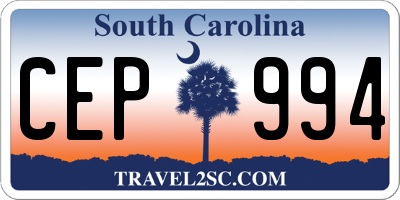 SC license plate CEP994