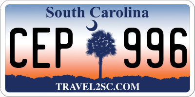SC license plate CEP996