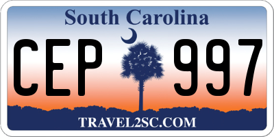 SC license plate CEP997