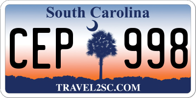 SC license plate CEP998