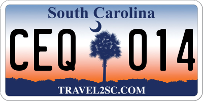 SC license plate CEQ014