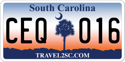 SC license plate CEQ016