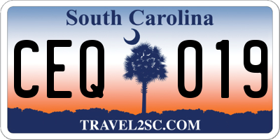 SC license plate CEQ019