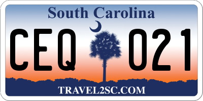 SC license plate CEQ021