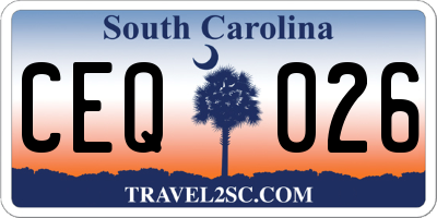 SC license plate CEQ026