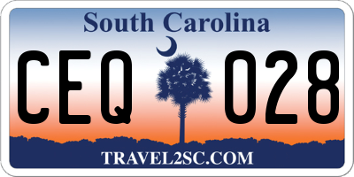 SC license plate CEQ028