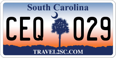 SC license plate CEQ029