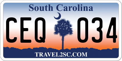 SC license plate CEQ034