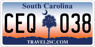 SC license plate CEQ038