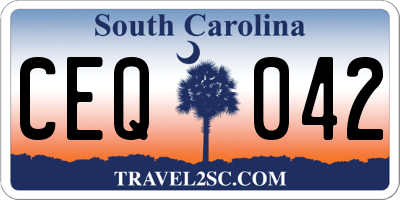 SC license plate CEQ042