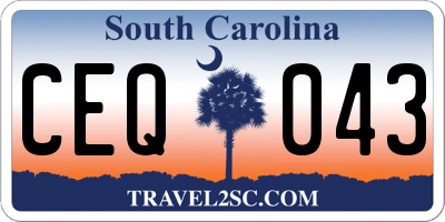 SC license plate CEQ043
