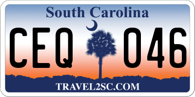 SC license plate CEQ046
