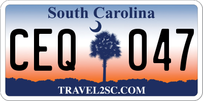 SC license plate CEQ047