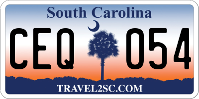 SC license plate CEQ054