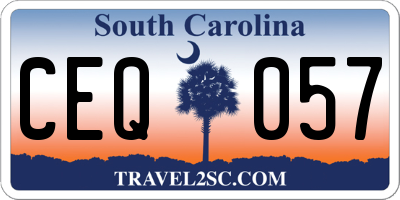 SC license plate CEQ057