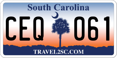 SC license plate CEQ061
