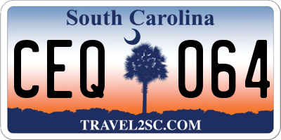 SC license plate CEQ064