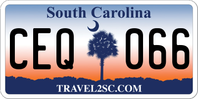 SC license plate CEQ066