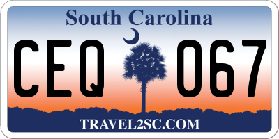 SC license plate CEQ067