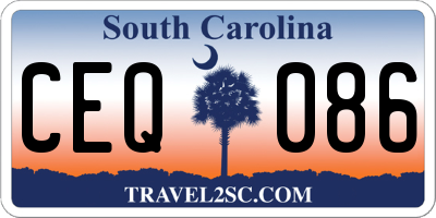 SC license plate CEQ086