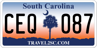 SC license plate CEQ087