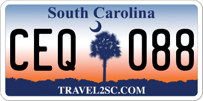 SC license plate CEQ088