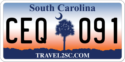 SC license plate CEQ091
