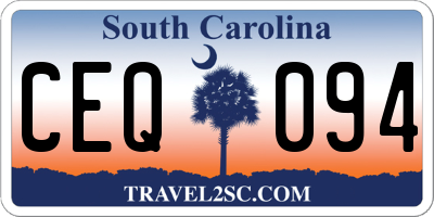 SC license plate CEQ094
