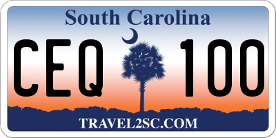 SC license plate CEQ100