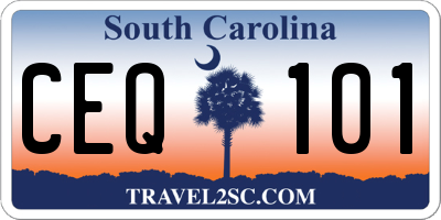 SC license plate CEQ101