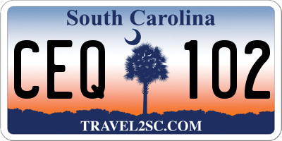 SC license plate CEQ102