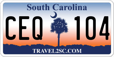 SC license plate CEQ104