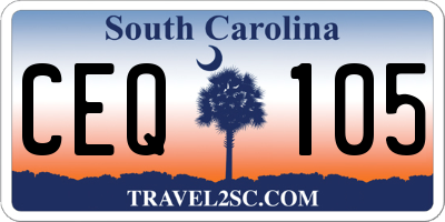 SC license plate CEQ105