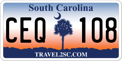 SC license plate CEQ108
