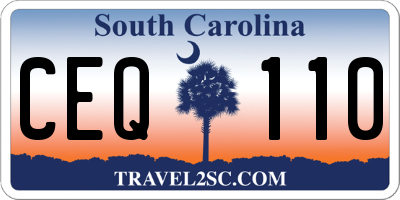 SC license plate CEQ110