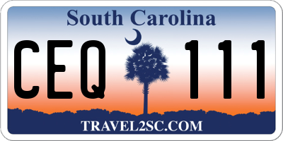 SC license plate CEQ111