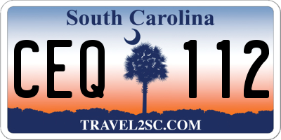 SC license plate CEQ112