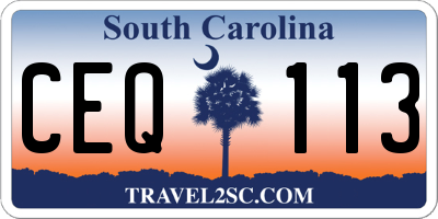 SC license plate CEQ113