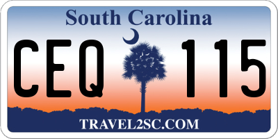 SC license plate CEQ115