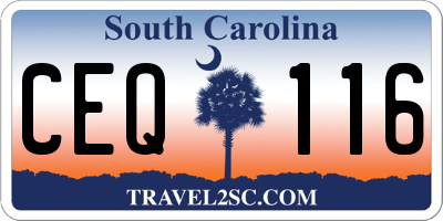 SC license plate CEQ116