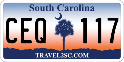 SC license plate CEQ117