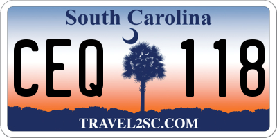 SC license plate CEQ118