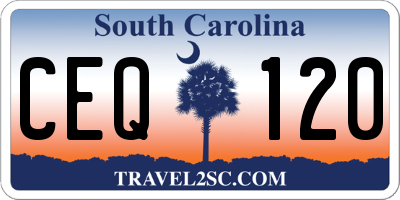 SC license plate CEQ120