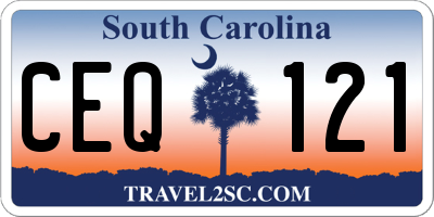 SC license plate CEQ121