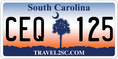 SC license plate CEQ125