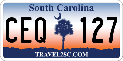 SC license plate CEQ127