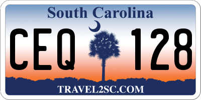 SC license plate CEQ128