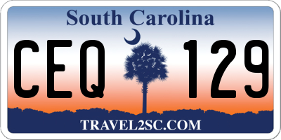 SC license plate CEQ129